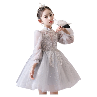 女童礼服轻奢小众高端钢琴演奏演出服公主裙小女孩主持人蓬蓬裙秋