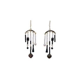 【黑白韵律】Missing原创设计钢琴键艺术感暗黑系长款耳饰耳夹