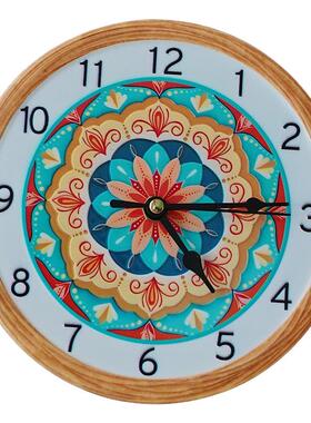 吉祥复古敦煌唐卡艺术时钟摆件客厅卧室扫秒钟表家居钟饰摆件