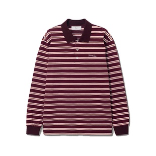 Dunst【艺只喵喵同款】中性复古翻领撞色条纹宽松上衣UDTS5A109