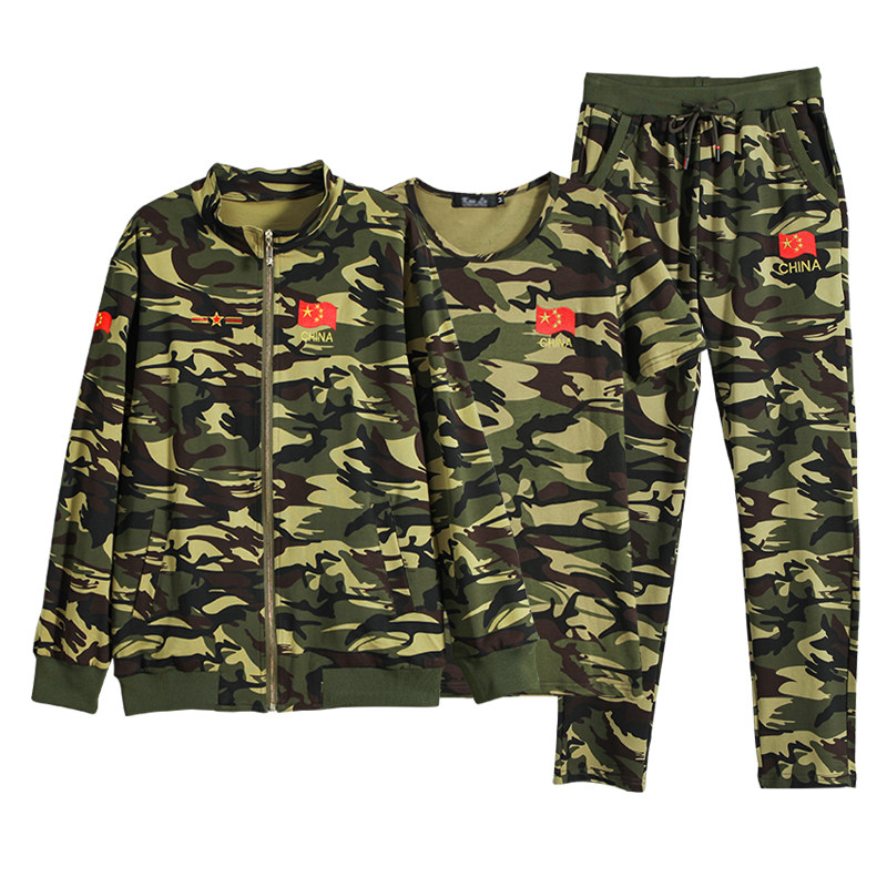 纯棉户外情侣早秋迷彩服运动套装