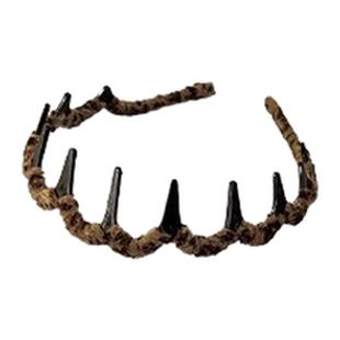 气质毛绒豹纹波浪发箍女蓬松纹理高颅顶洗脸压发头箍高级发饰发卡