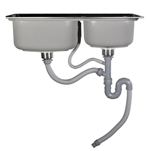304不锈钢单/双水槽提笼防臭防堵下水器下水管厨房洗菜盆下水配件