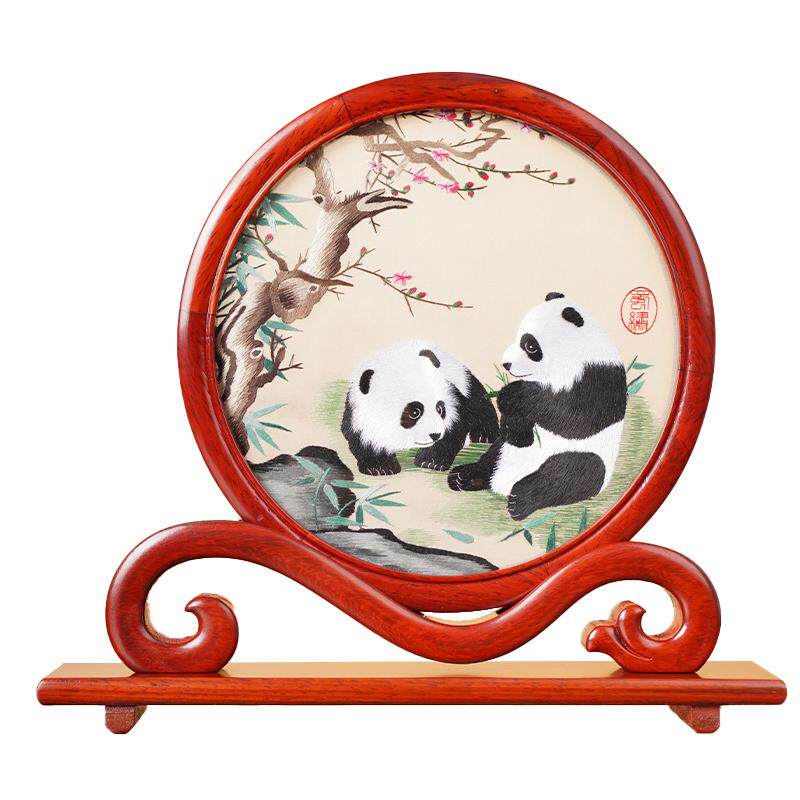 苏绣摆件家居饰品新中式双面绣屏风非遗工艺品乔迁新居师教师礼物