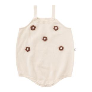 【阿克苏棉】幼歌儿童可爱秋田花花针织毛衣女宝防风袖口保暖爬服