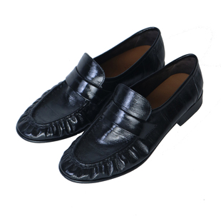 莫人MOREN乐福鞋鳗鱼皮一脚蹬高極经典百搭chao模同款通勤单鞋