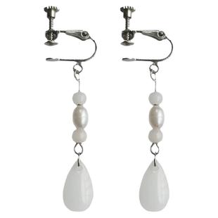 原创古典中国风女汉服耳夹古风无耳洞旗袍耳饰水滴白色复古耳坠