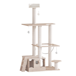 阳台专用猫爬架猫窝一体家用实木小型大猫四季通用不占地猫吊桥