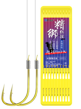 短子线双钩绑好成品双钩金袖鱼钩