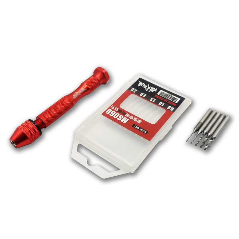 模式玩造蚊绞钨钢手钻 拼装模型金属改件打桩文玩钻孔工具 MS060