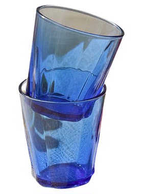 高太白高硼硅蓝色玻璃杯2只装