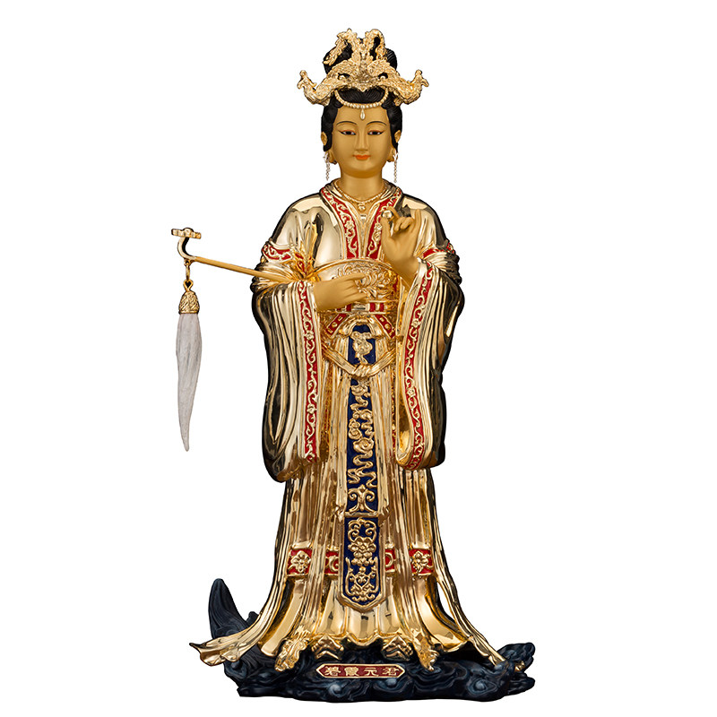 纯铜鎏金碧霞元君泰山娘娘神像