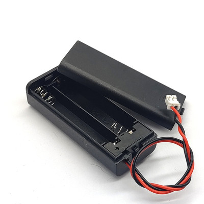 microbit电池盒2节7号 2位AAA电池座带盖有开关 配端子PH2.0