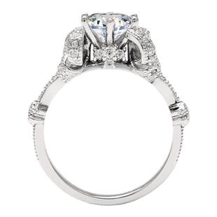 右手等待晚风吟S925纯银莫桑钻欧美轻奢高托气质闭口银戒女戒指