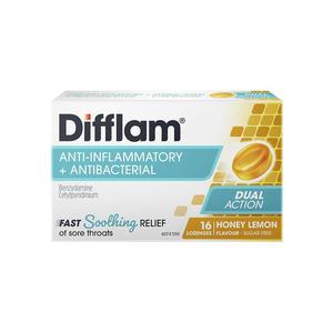 Difflam蜂蜜柠檬润喉糖缓解喉咙疼痛咽喉炎扁桃体消炎含片16粒/盒