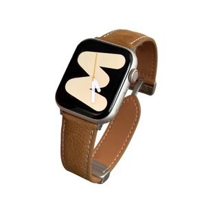 新款S11头层磨砂牛皮革磁吸扣iwatch手表带适用applewatch苹果s10