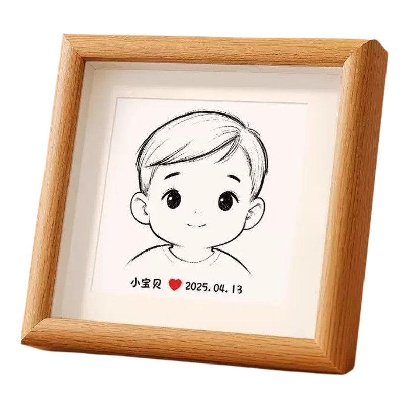 宝宝胎发满月百天纪念相框