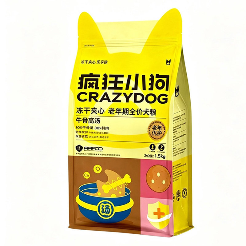 疯狂小狗中老年冻干夹心狗粮