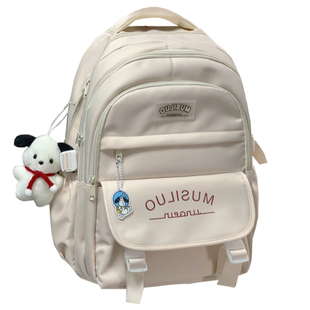 日系ins风简约百搭大容量双肩包女 初中女生高中学生书包电脑背包