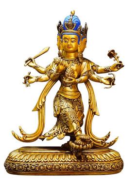 藏村铜鎏金工艺铸造装饰摆件