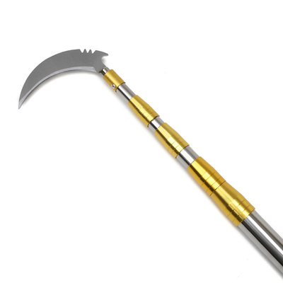 不锈钢超硬钩子摘果钓鱼抄网杆