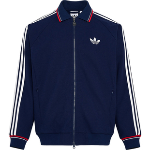 Adidas/阿迪达斯正品三叶草男士日常翻领刺绣运动休闲外套KV8864