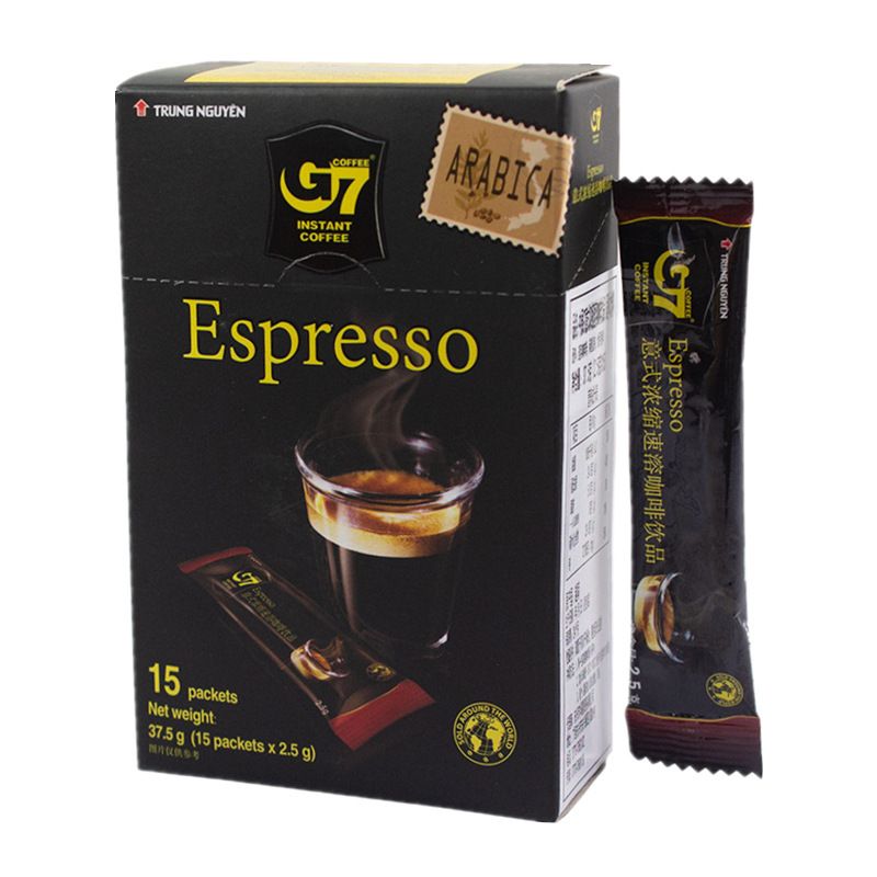 G7 COFFEE 意式浓缩咖啡37.5克15包Espresso即冲特浓黑咖啡斋啡版