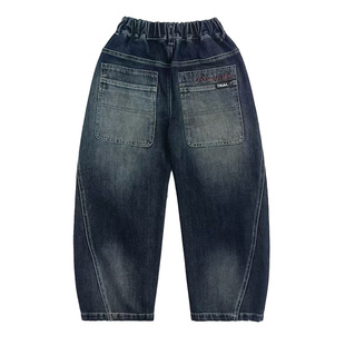 胖男童牛仔裤加绒加厚冬季男孩大童长裤儿童裤子大码童装加肥加大