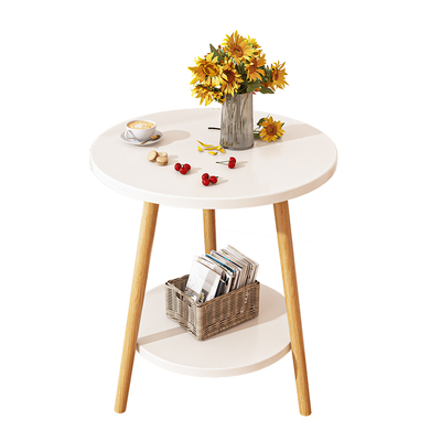 沙发边几小桌子双层小圆桌客厅家用茶桌床头置物架迷你阳台小茶几