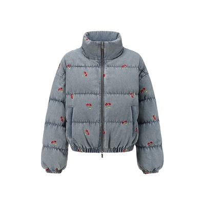 alexaisandra樱桃刺绣羽绒外套