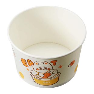 炊大皇一次性碗食品级纸碗耐高温打包饭盒560ml*25只野餐圆形餐盒