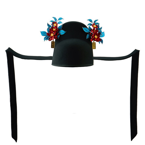 乌衣巷进士巾明制汉服帽子男簪花进士帽真丝缠花绒花进士及第冠帽