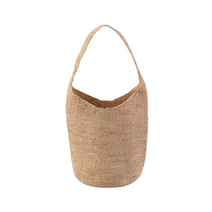 定制款~海边度假风草编包女拉菲草大容量编织包包单肩沙滩水桶包