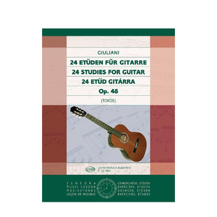 朱利亚尼 24首练习曲Op 48 古典吉他 布达佩斯原版进口乐谱书 Tokos Zoltan Giuliani Mauro 24 Studies Guitar Z12963