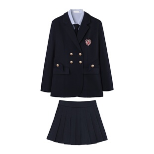 乖乖坏坏 伦敦刊报/学院风套装女秋装新款马甲衬衫休闲百褶裙