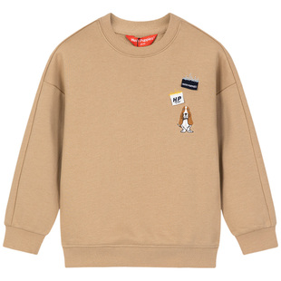 暇步士童装儿童卫衣春季新款男童休闲圆领衫女童时尚套头上衣