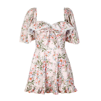 泳衣女连体高级感大码胖mm碎花裙