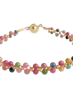 天然糖果碧玺手链落入人间的彩虹