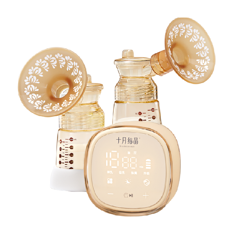 老爸抽检丨十月结晶P3双边电动吸奶器正品免手扶全自动按摩静音