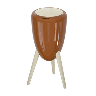 VEELAR按压式垃圾桶家用高脚免弯腰落地式客厅厨房卧室咖中古带盖