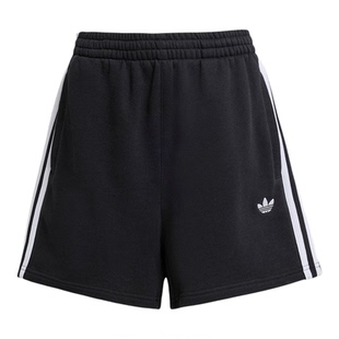 ADIDAS阿迪达斯三叶草女裤2025秋纯棉针织宽松运动休闲短裤JW7399