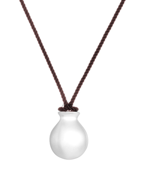 AHCHOO  静奢风S925纯银毛衣链银元宝吊坠项链小众设计可调节棉绳