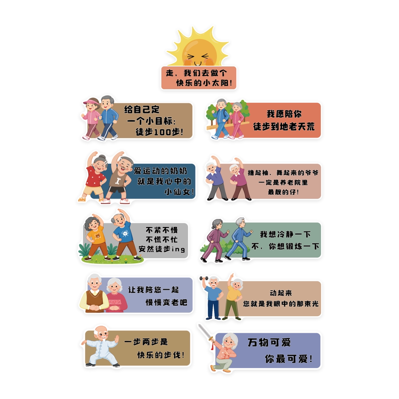 【养老院文化墙贴】宣传海报贴画