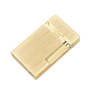 首领CF036-1纯黄铜钢音朗声充气明火金属打火机高档礼盒包装火机