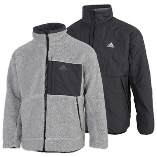 Adidas/阿迪达斯正品男子运动休闲防风保暖两面穿立领棉服 GF0052