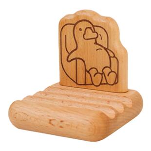 榉木手机支架实木创意小动物平板底手机托架座桌面木质摆件支撑架