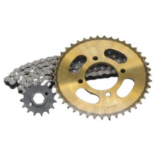 摩托车捷达JD125套链链轮钻豹125仿GS125大小飞轮牙盘链条3件套链