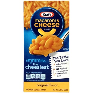 现货美国进口卡夫奶酪芝士通心粉速食/意面Kraft Macaroni 206g克