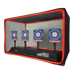 【可移动电动计分标靶M416软弹枪比赛回弹射击靶自动回位防弹网框