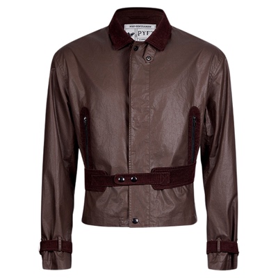 平圆方中男短款油蜡马术夹克外套